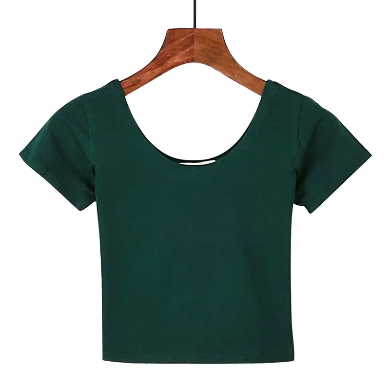 Korean Style Yellow Navel Baring T-Shirt - Image 13