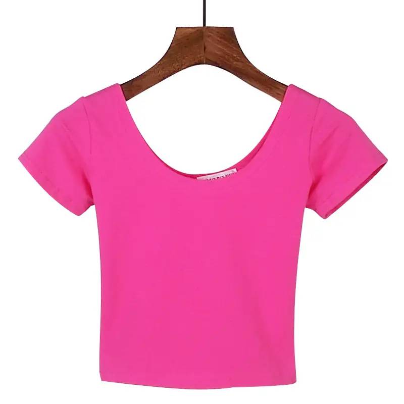 Korean Style Yellow Navel Baring T-Shirt - Image 8