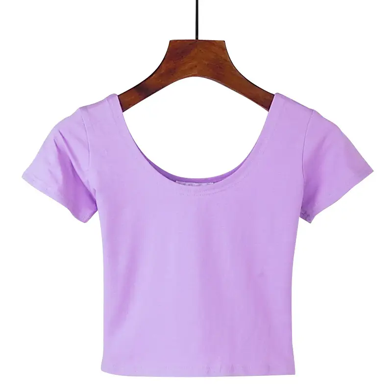 Korean Style Yellow Navel Baring T-Shirt - Image 9