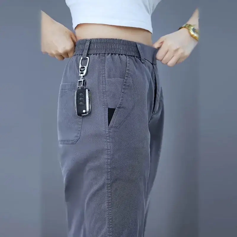 Men Dark Blue Straight Leg Casual Pants 2025 - Image 5