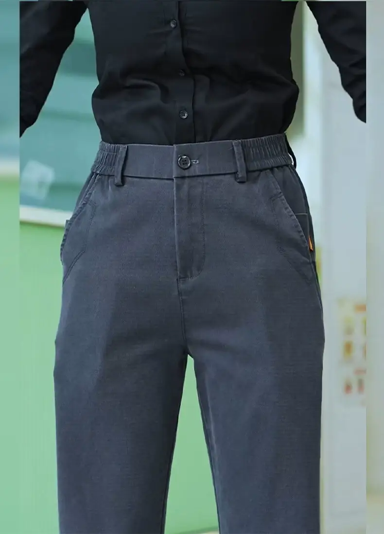 Men Dark Blue Straight Leg Casual Pants 2025 — feature 4
