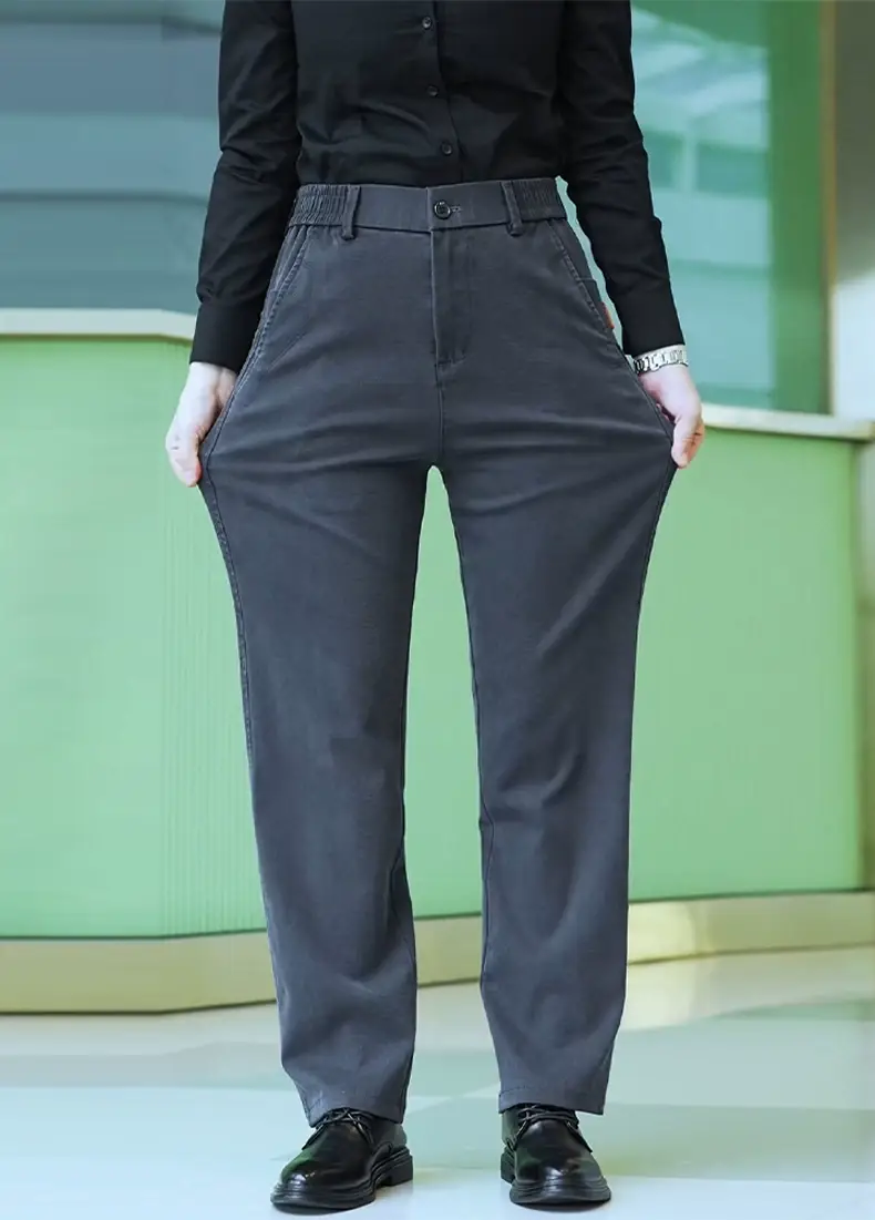 Men Dark Blue Straight Leg Casual Pants 2025 — feature 8