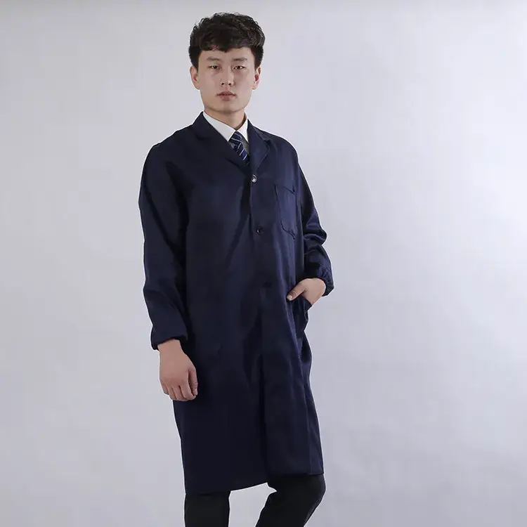 Men's Long Sleeve Work Suit Beige with Button - Image 9