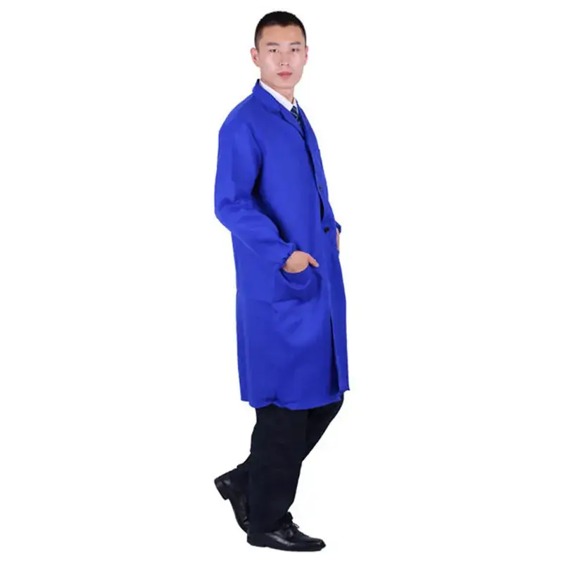 Men's Long Sleeve Work Suit Beige with Button - Image 3