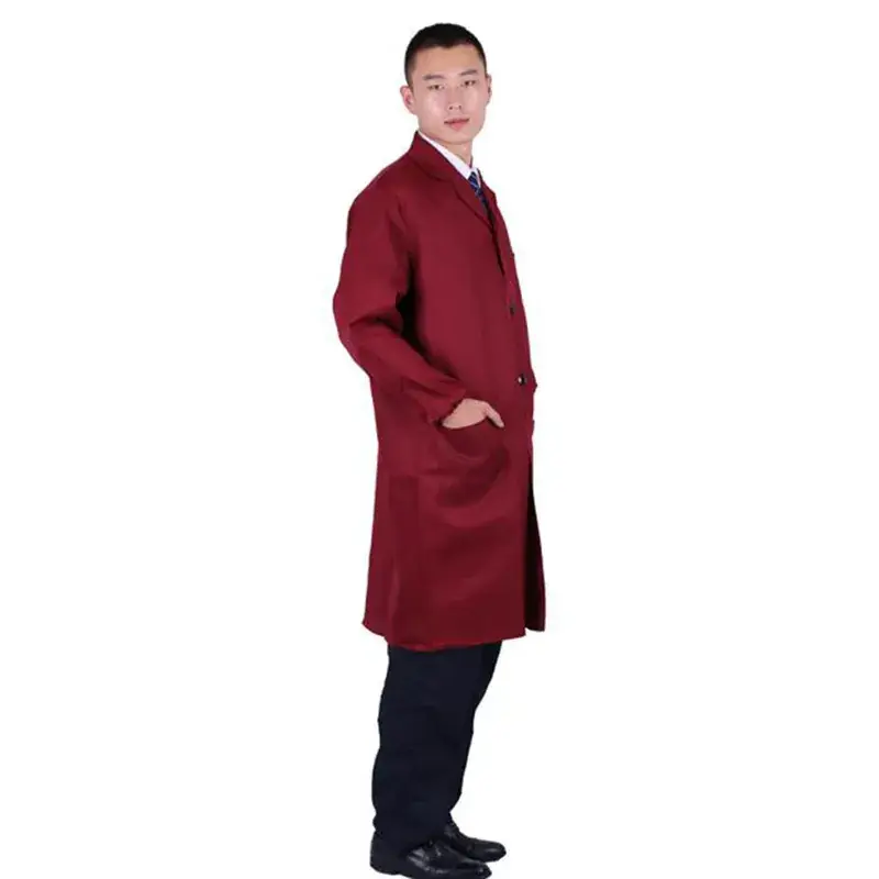 Full-Lock Blue Men's Lab Coat Overalls Warehouse Management - Image 3