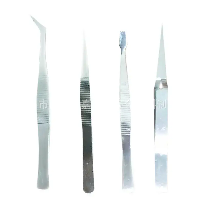 Stainless Steel 4-Piece Tweezers Set for DIY Repair