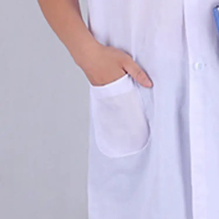 White Half Sleeve Dacron Lab Coat for Men Women - Image 5