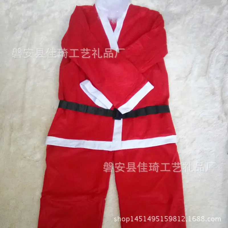 Santa Claus 5-Piece Costume Set Red Non-Woven Fabric — feature 6