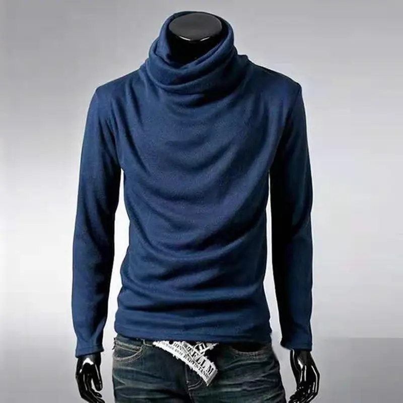 2025 Men Black Turtleneck Slim Fit Long Sleeve - Image 8