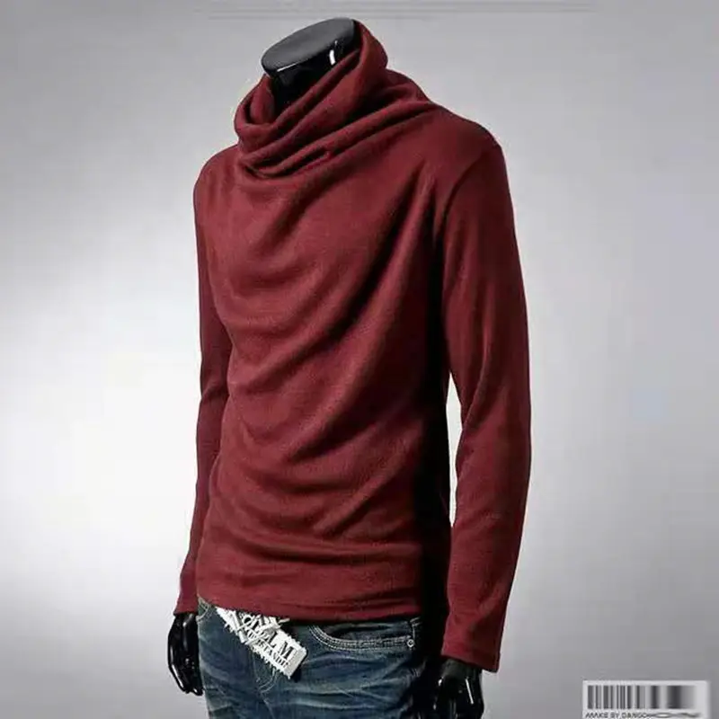 2025 Men Black Turtleneck Slim Fit Long Sleeve - Image 9