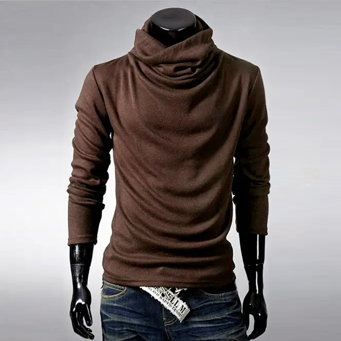 2025 Men Black Turtleneck Slim Fit Long Sleeve - Image 5