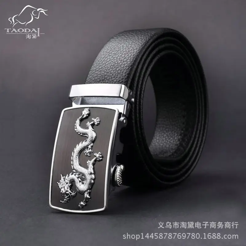 Chinese Dragon Men's Leather Belt with Automatic Buckle - Image 2