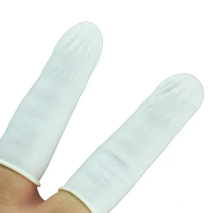 White Latex Finger Gloves Set Disposable Rubber - Image 4
