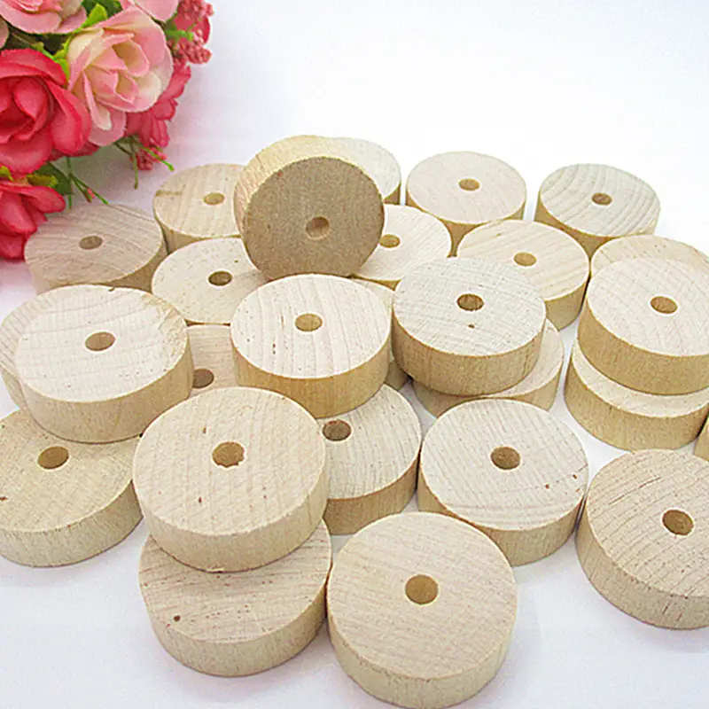 Small Round Wood Wheels for DIY Building Toy - Image 2
