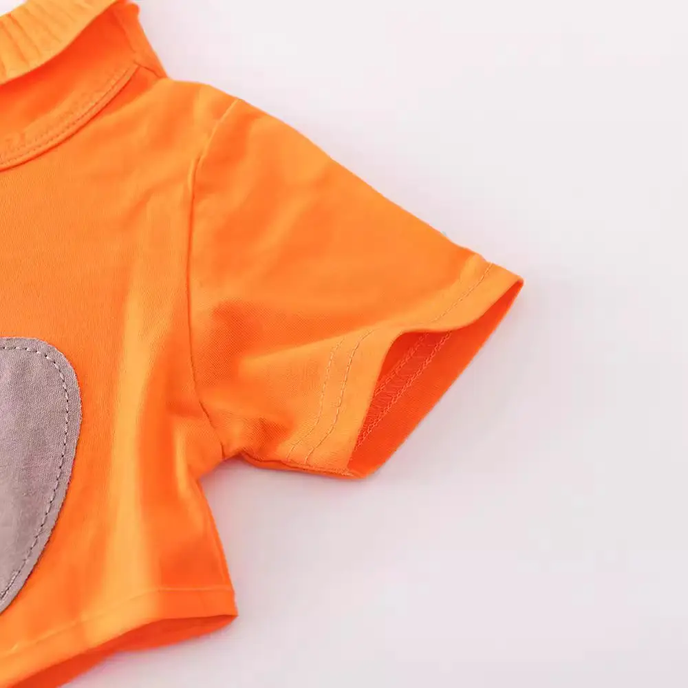 Orange Elephant Print Boys T-Shirt Summer