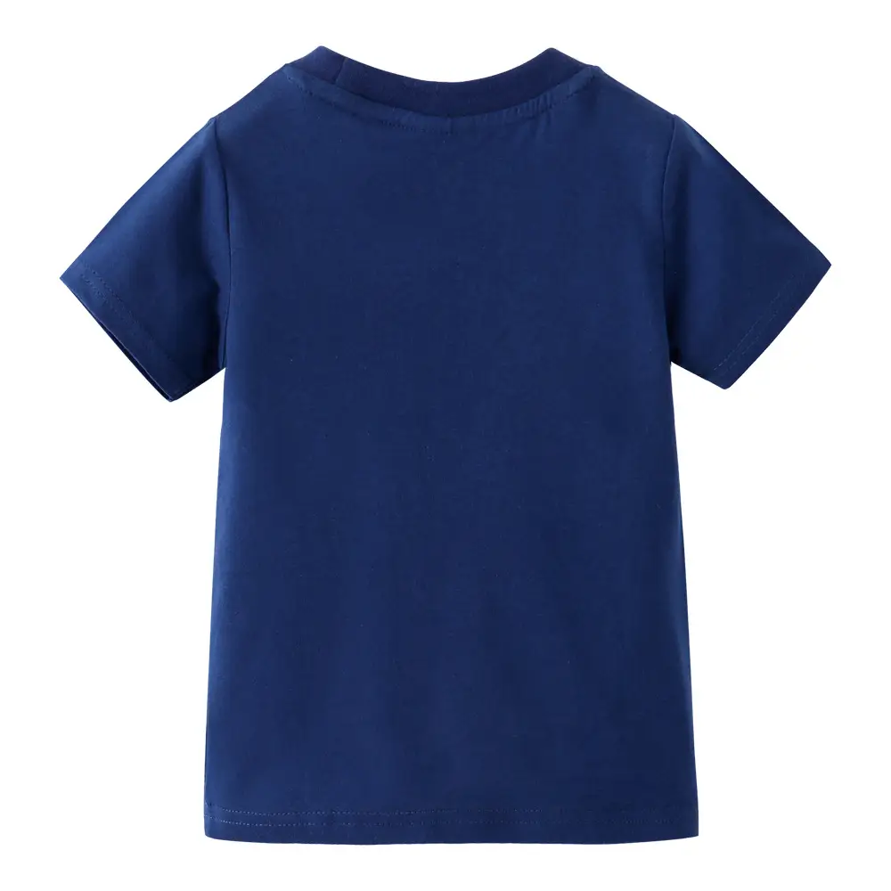 Blue Cotton Short-Sleeve T-Shirt for Boys - Image 3