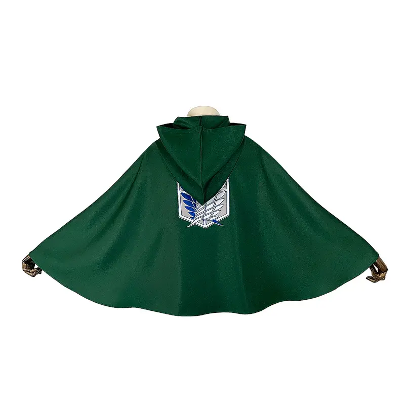 Allen Mikasa Long Cloak Survey Corps Freedom Wing Cosplay Suit Green - Image 6