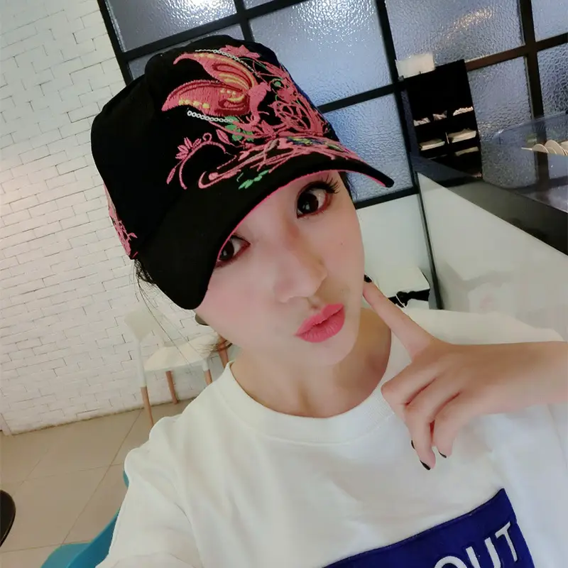 Women Butterfly Embroidered Cap Summer Hat - Image 2