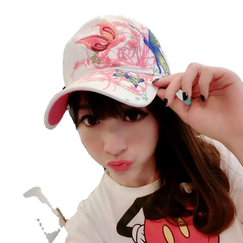 Women Butterfly Embroidered Cap Summer Hat - Image 5