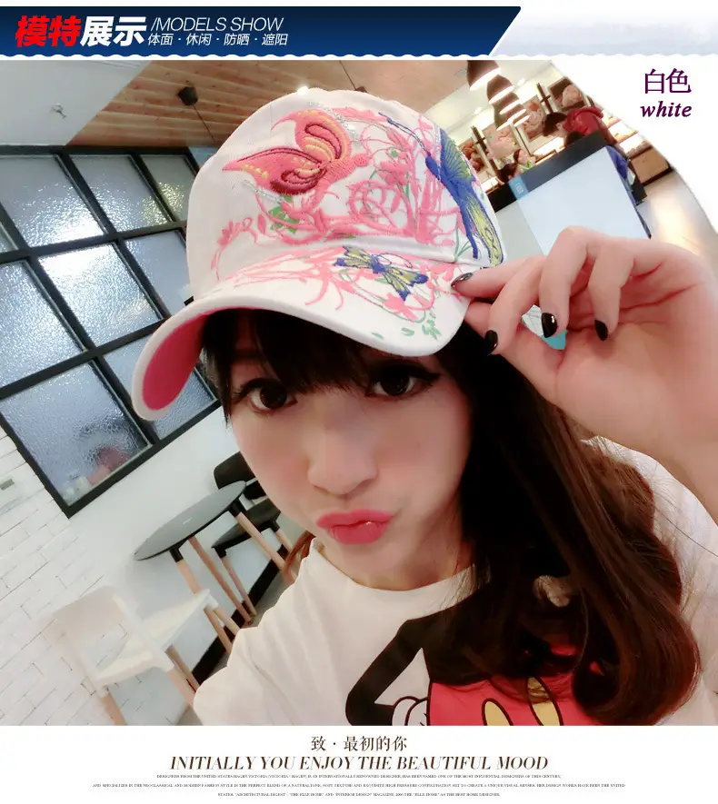 Women Butterfly Embroidered Cap Summer Hat — feature 15