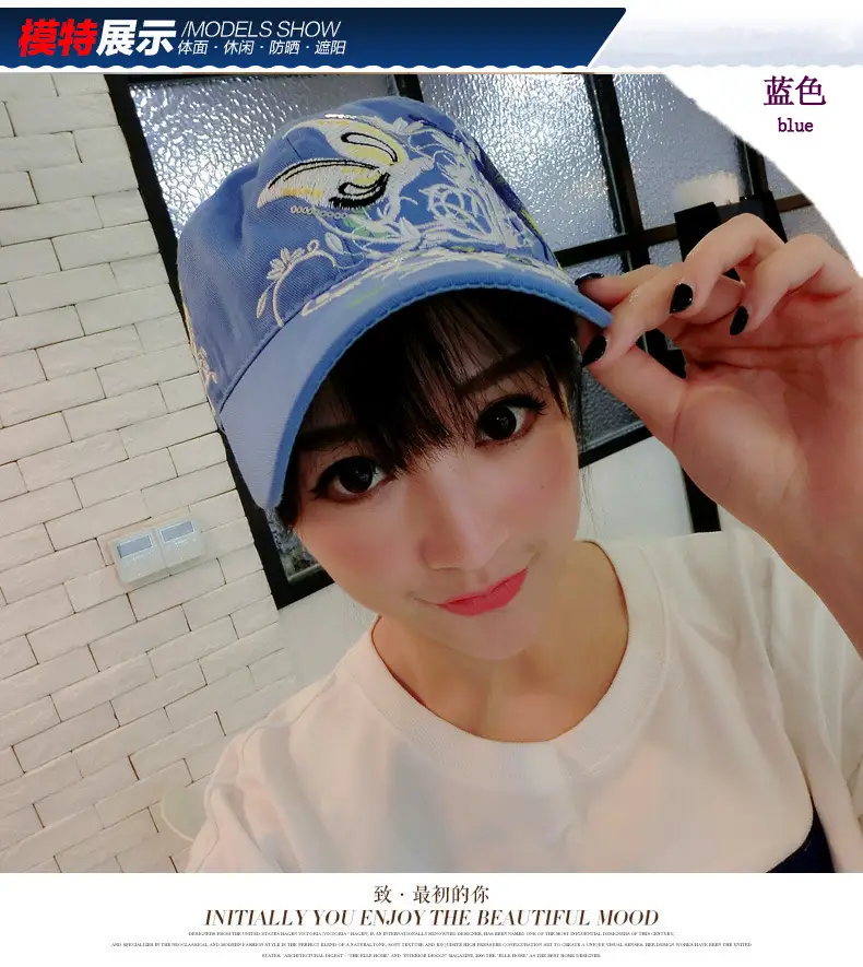 Women Butterfly Embroidered Cap Summer Hat — feature 19