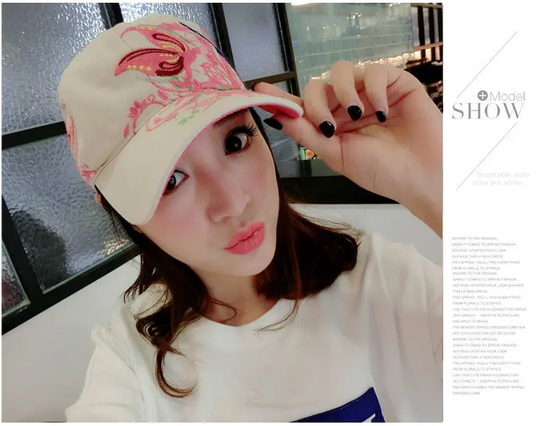 Women Butterfly Embroidered Cap Summer Hat — feature 24