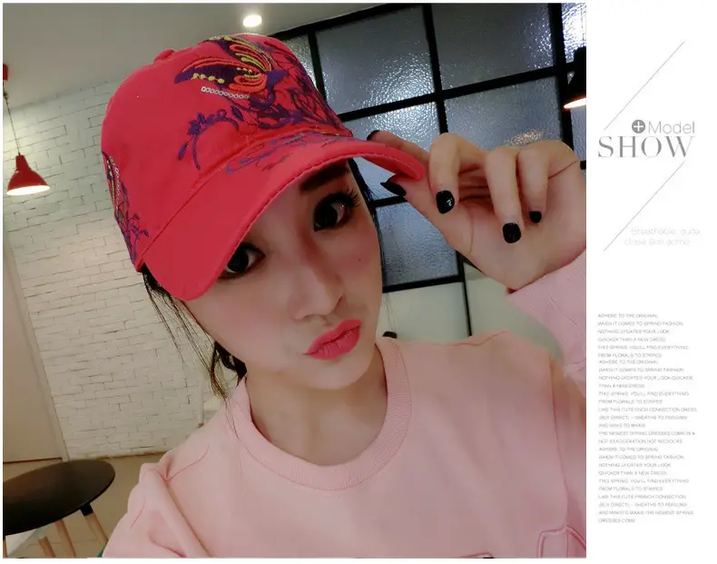 Women Butterfly Embroidered Cap Summer Hat — feature 32