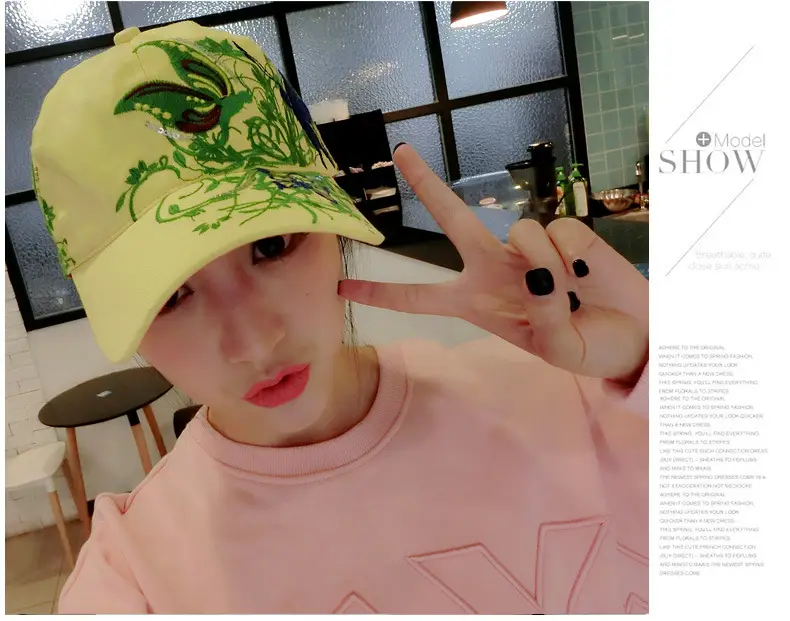 Women Butterfly Embroidered Cap Summer Hat — feature 40