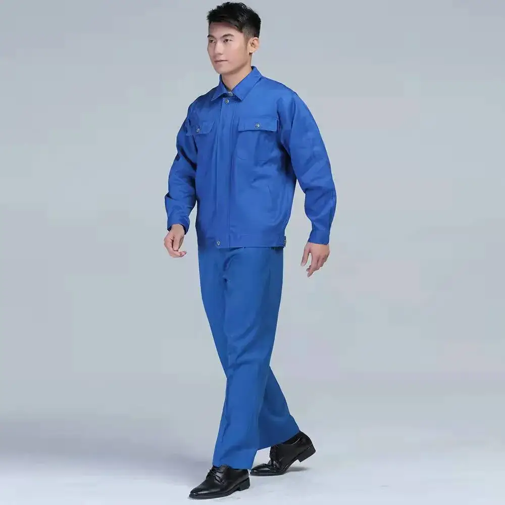 Men Stain Resistant Blue Work Suit Light Green - Image 9