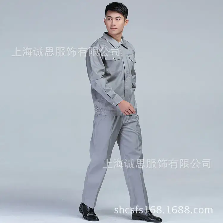 Men Stain Resistant Blue Work Suit Light Green - Image 10