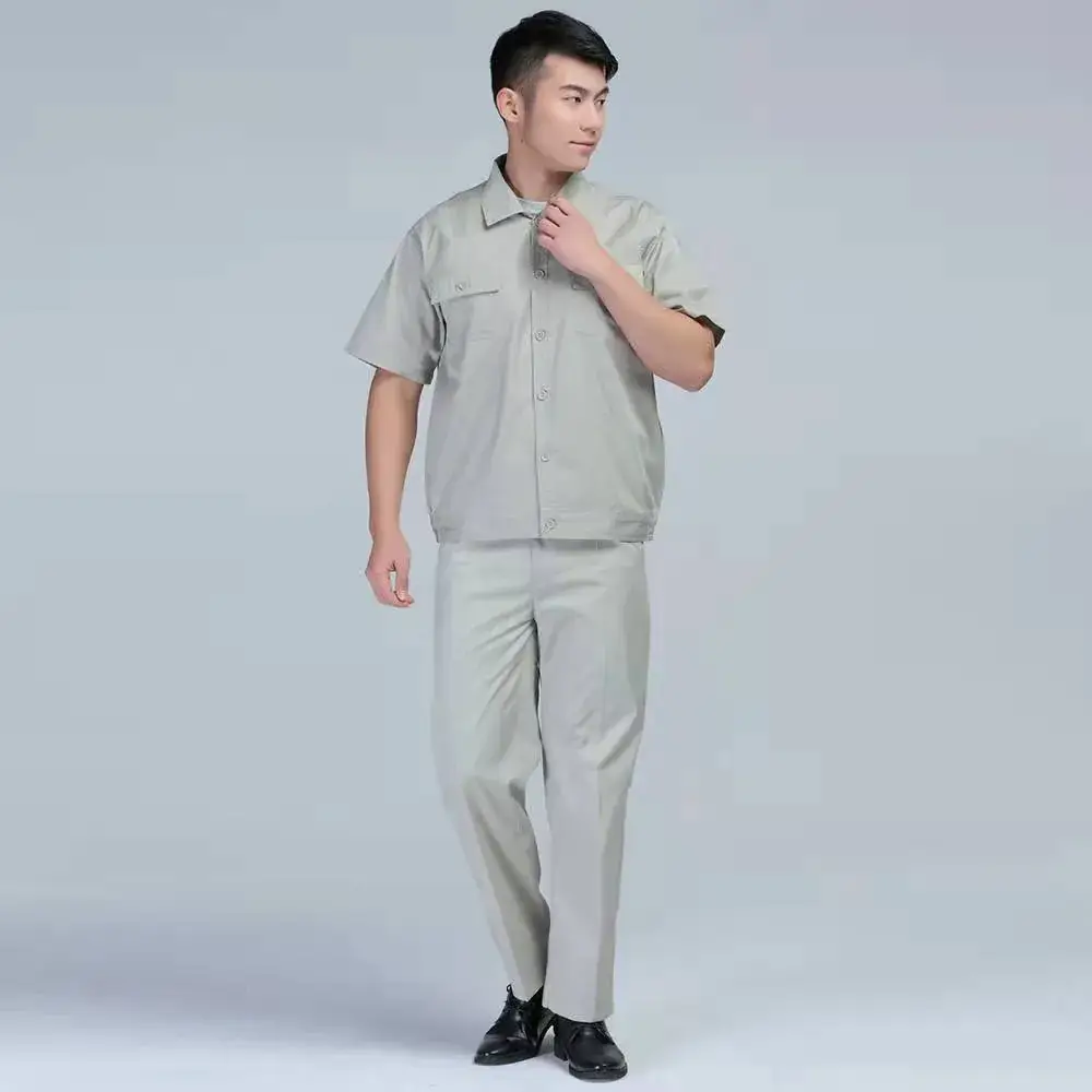Men Stain Resistant Blue Work Suit Light Green - Image 2