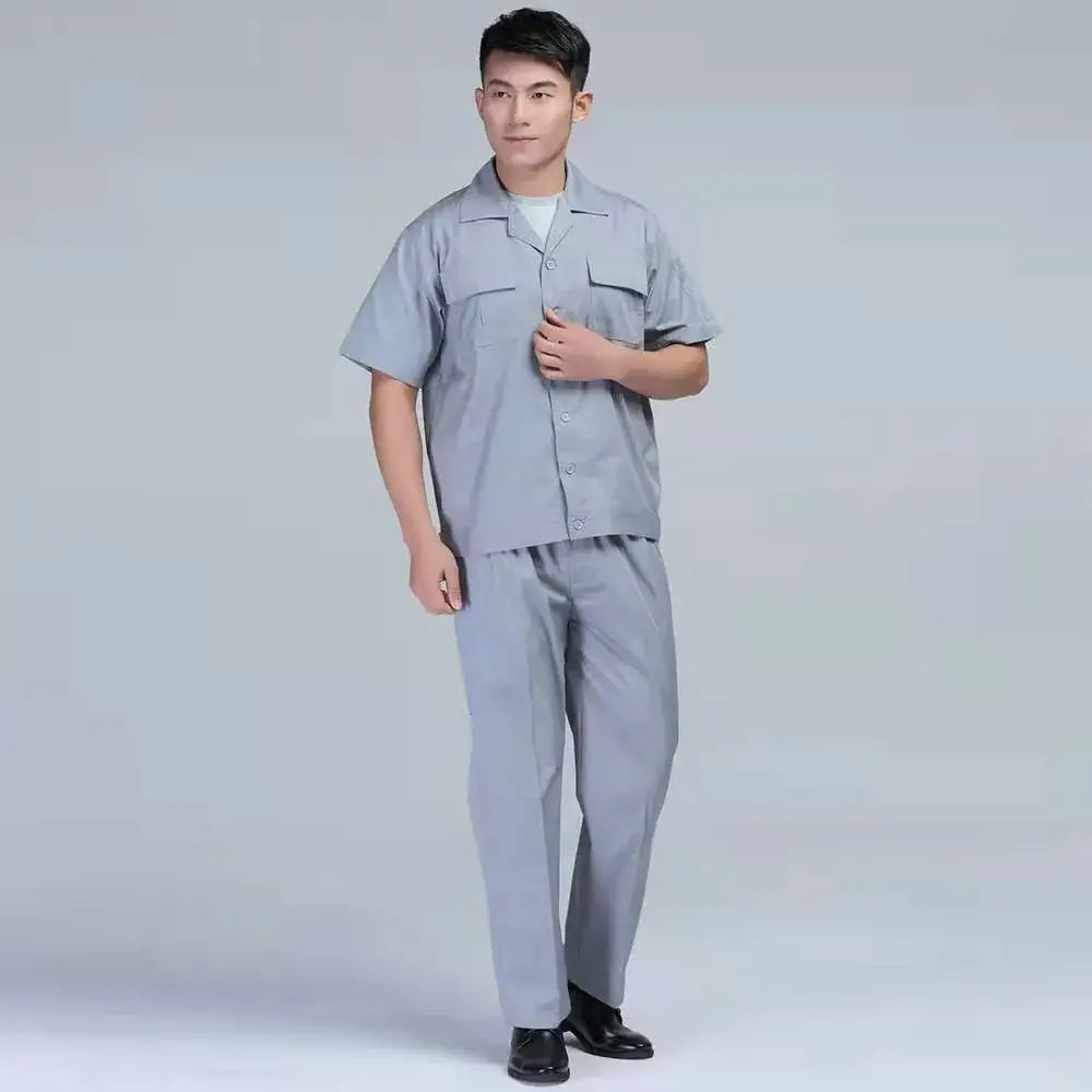 Men Stain Resistant Blue Work Suit Light Green - Image 4