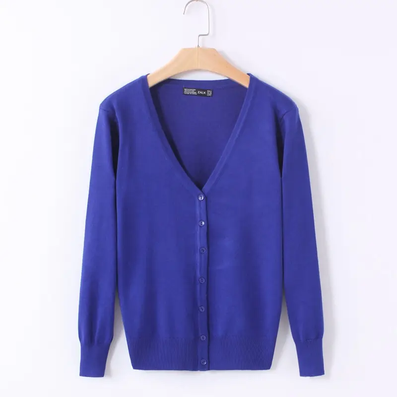 Women's Pink V-Neck Long Sleeve Knit Cardigan