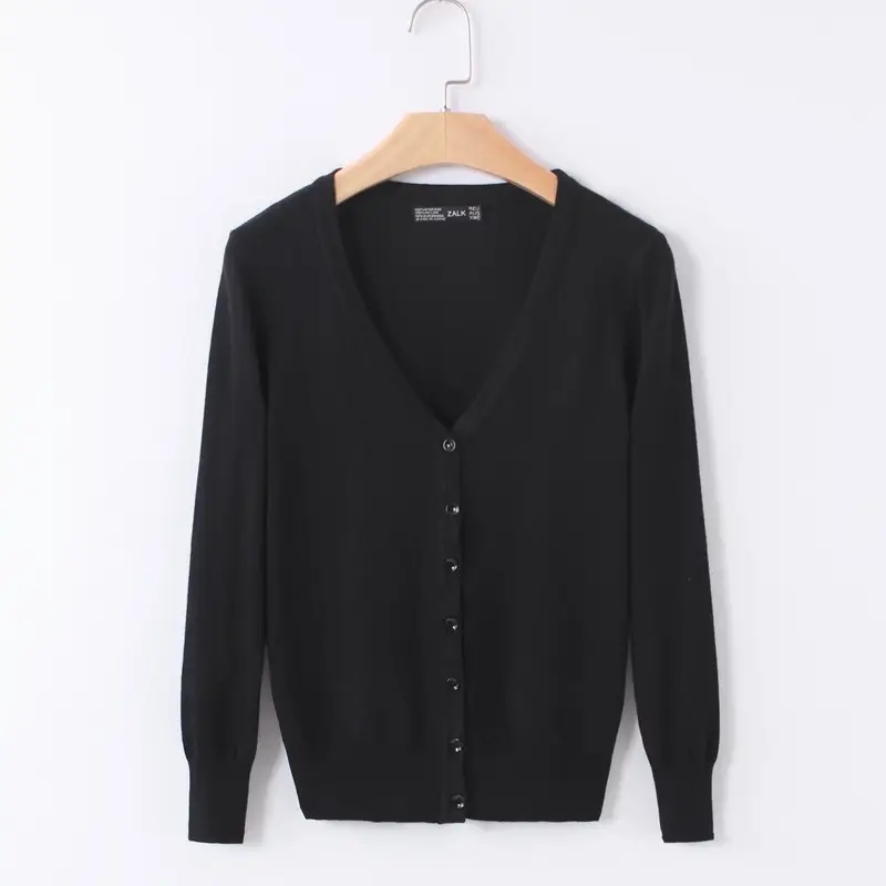 Women's Pink V-Neck Long Sleeve Knit Cardigan