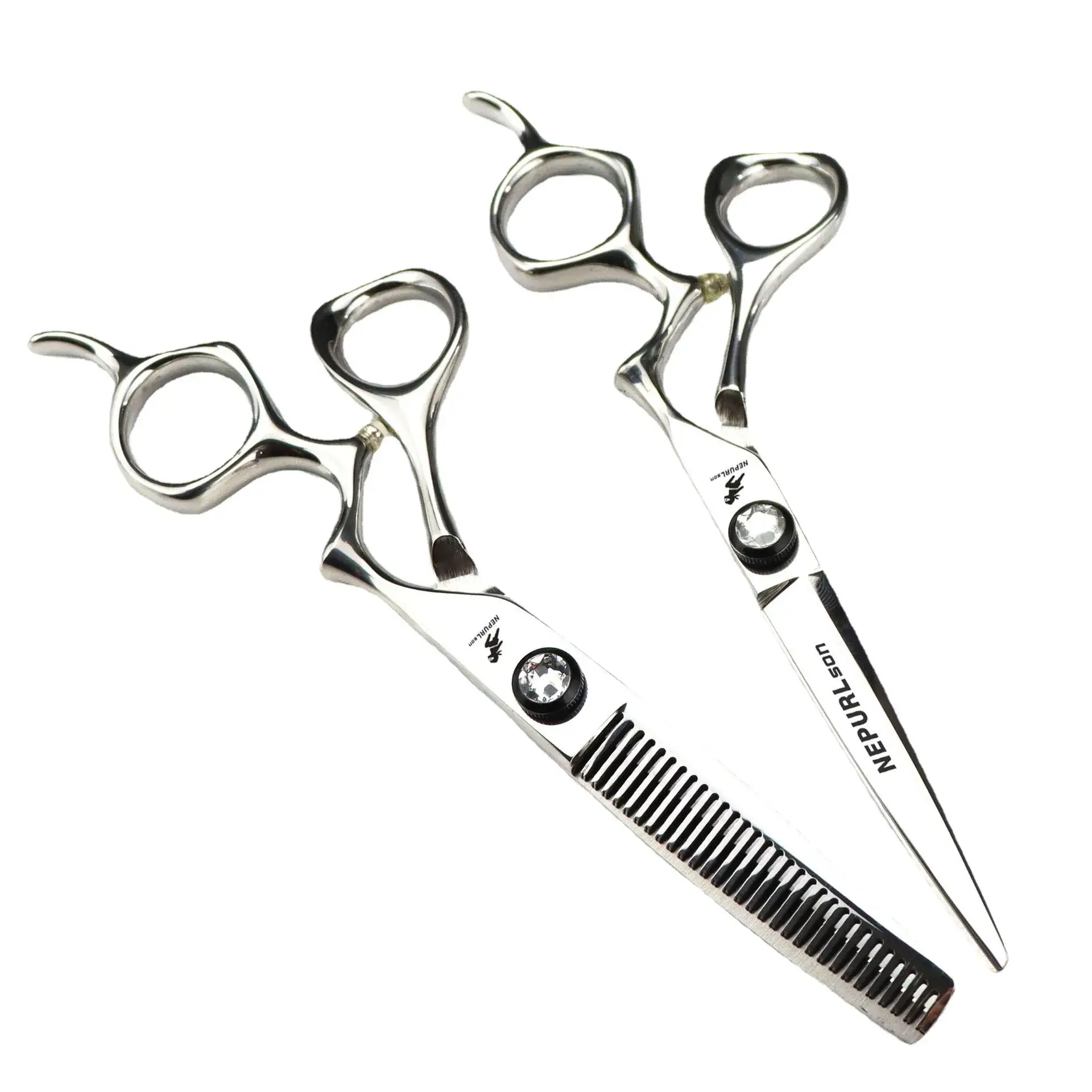 6.0 Inch HE-02 Barber Scissors Silver Chrome - Image 7