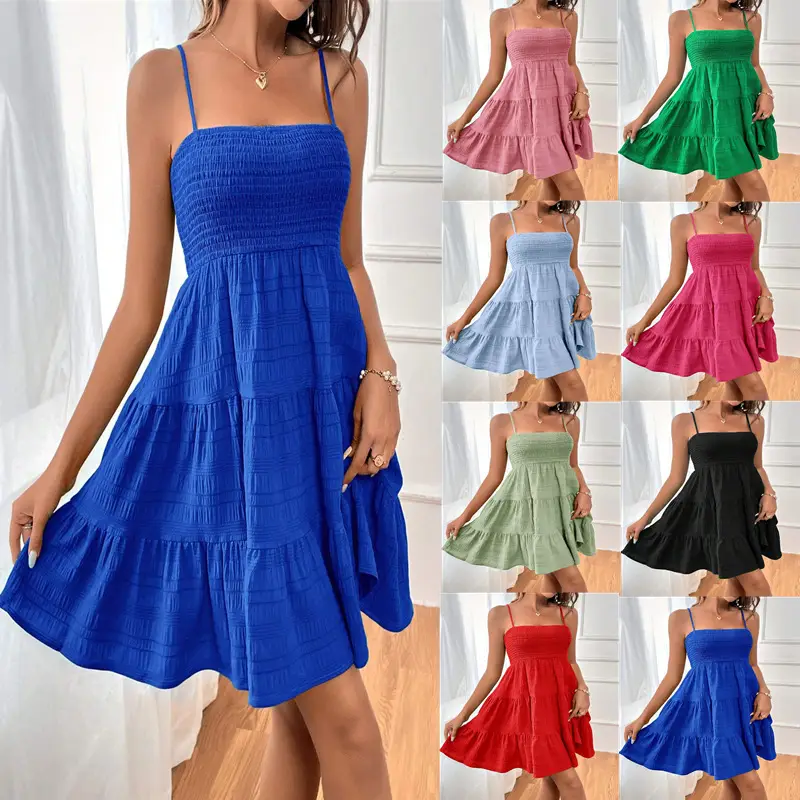 2025 Pink One-Line Collar Dress for Women - Image 9