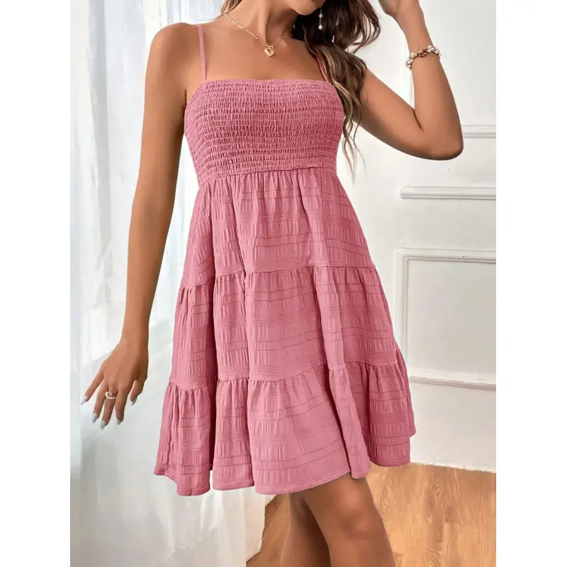 2025 Pink One-Line Collar Dress for Women - Image 11