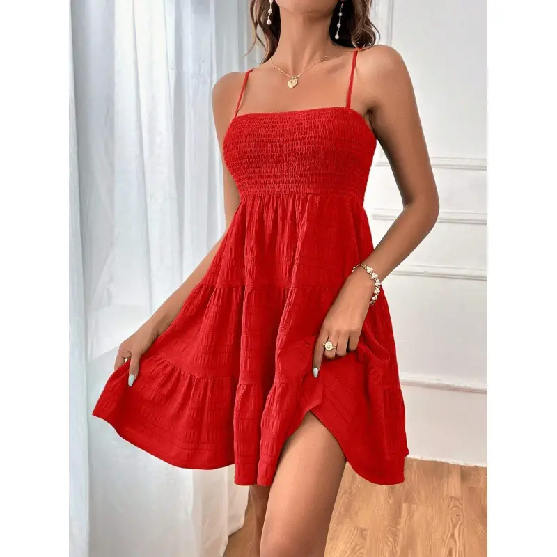 2025 Pink One-Line Collar Dress for Women - Image 8
