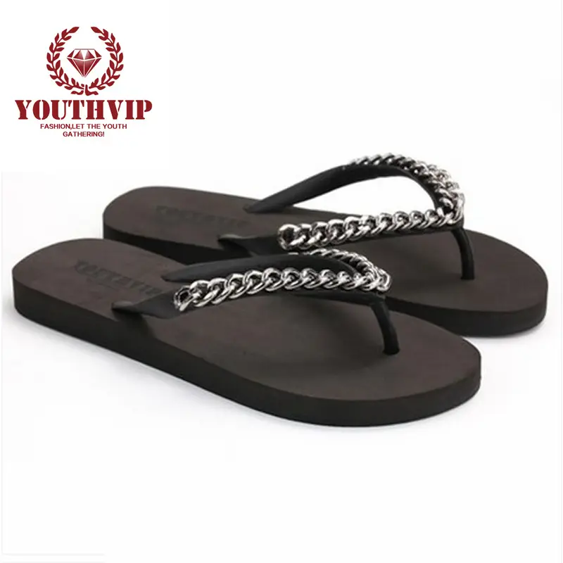 Women Rubber Slippers 2024 Gold Chain Non Slip