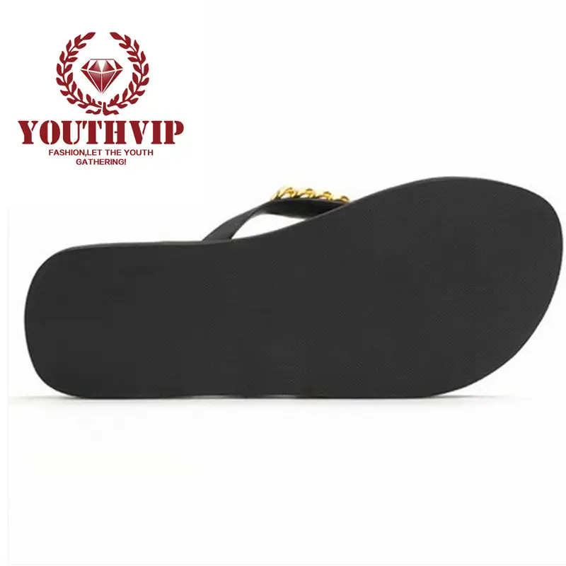 Women Rubber Slippers 2024 Gold Chain Non Slip