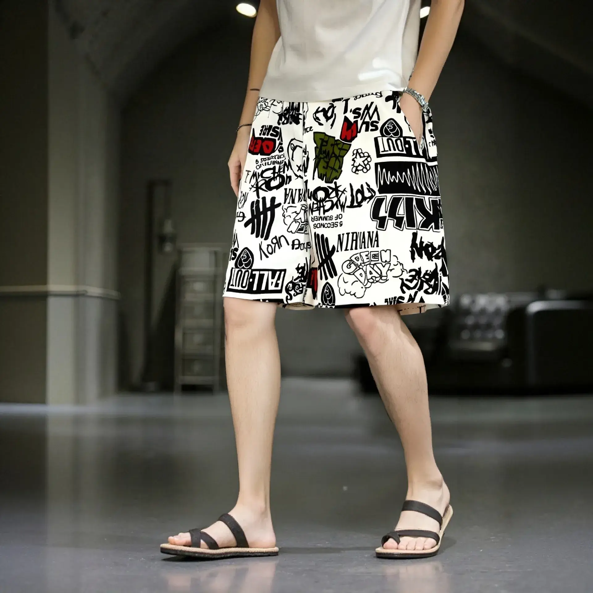 Men's 2025 Printed Beach Pants Thin Casual Straight - Image 18