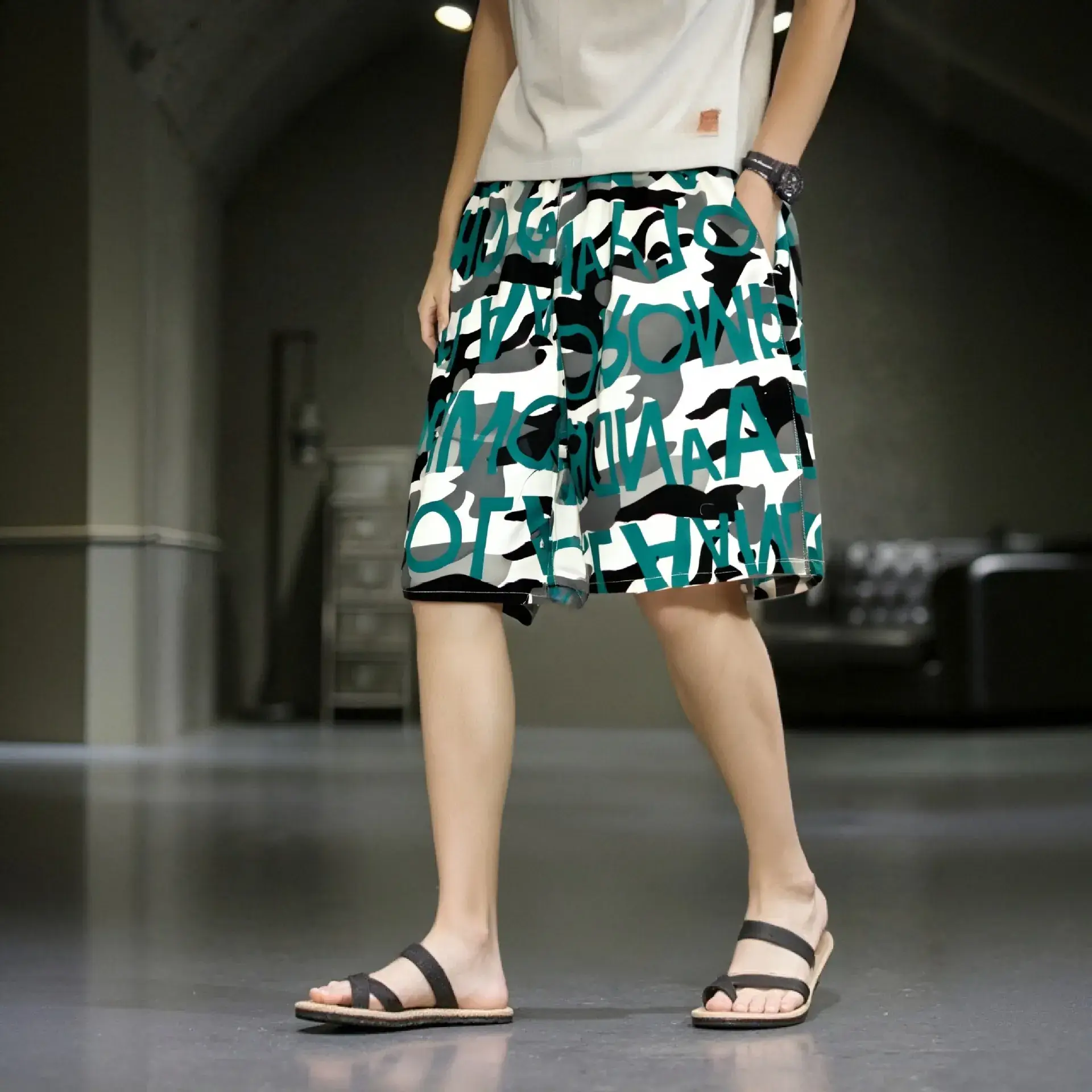 Men's 2025 Printed Beach Pants Thin Casual Straight - Image 28