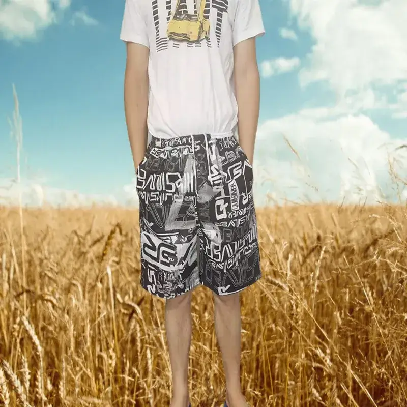 Men's 2025 Printed Beach Pants Thin Casual Straight - Image 4