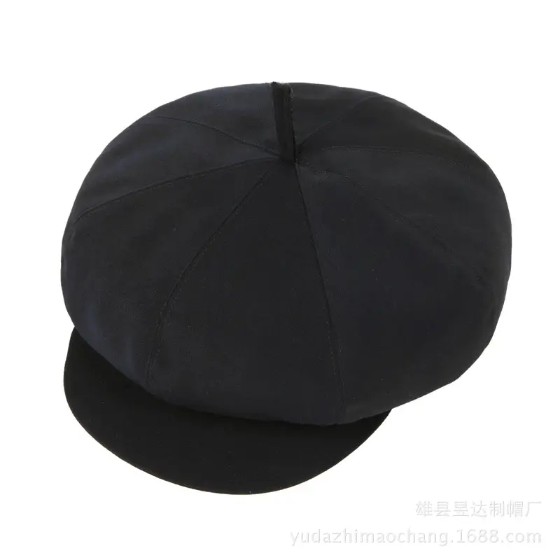 Old Men Cotton Octagonal Hat Black - Image 2
