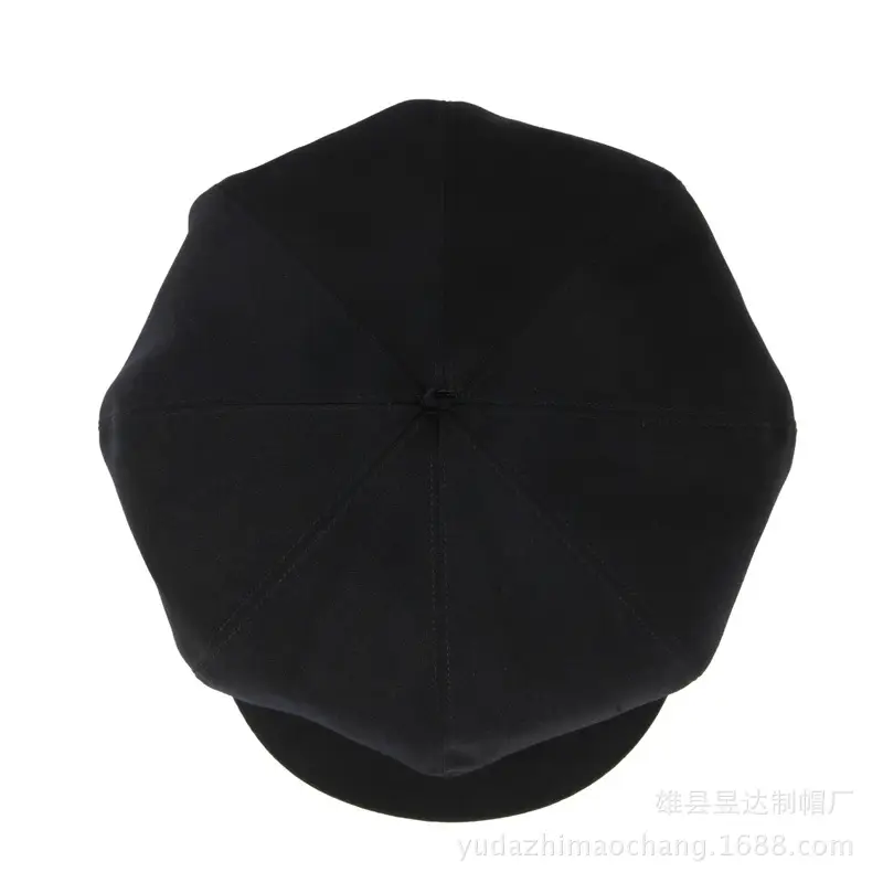 Old Men Cotton Octagonal Hat Black - Image 3