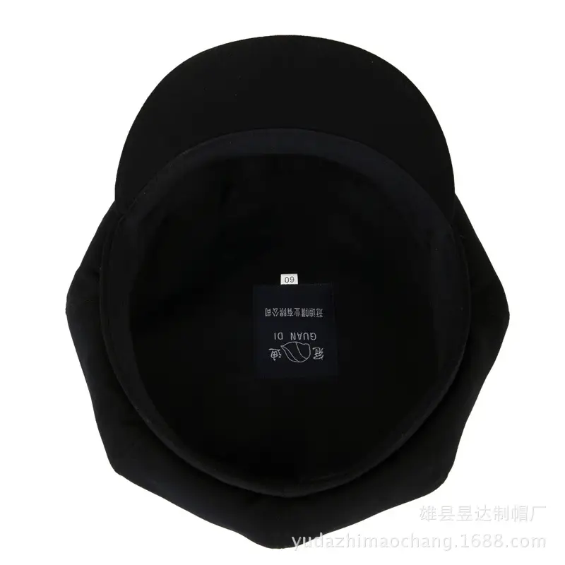 Old Men Cotton Octagonal Hat Black - Image 4