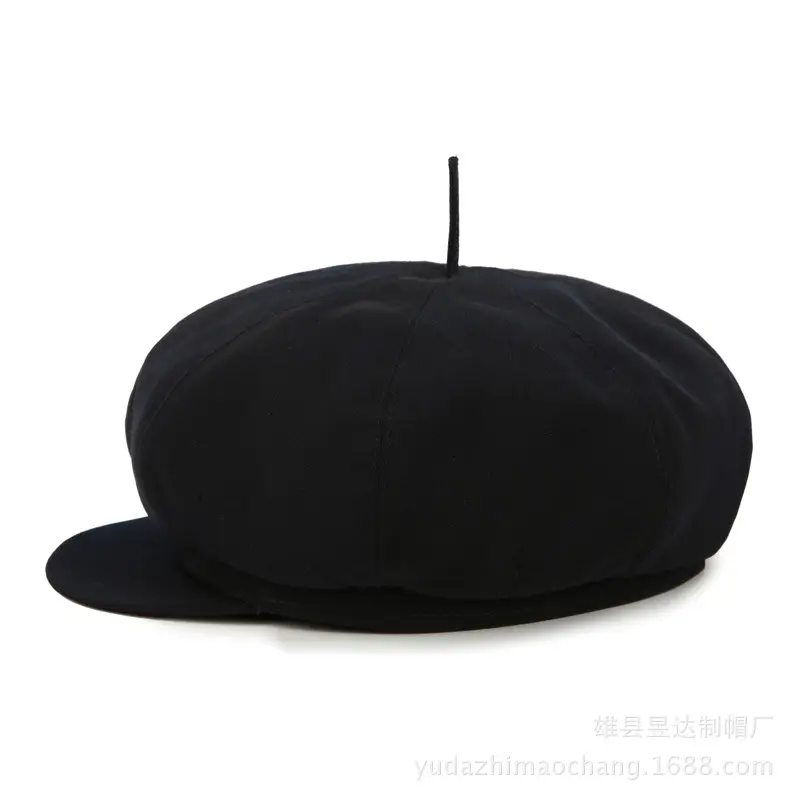 Old Men Cotton Octagonal Hat Black - Image 5