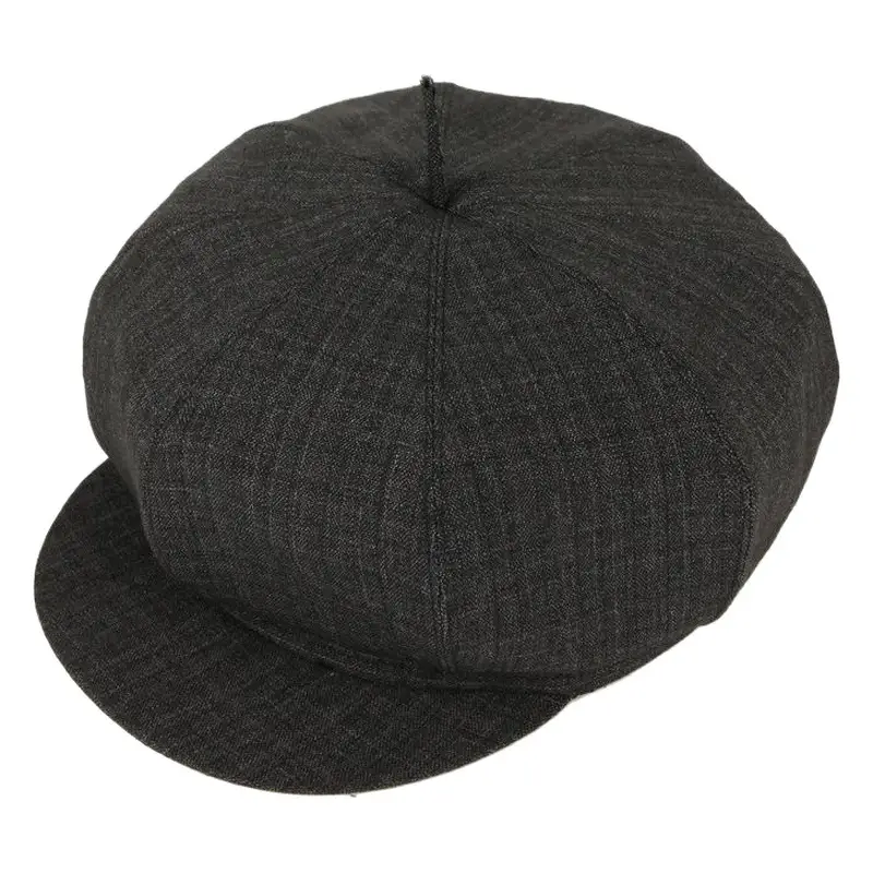 Old Men Cotton Octagonal Hat Black