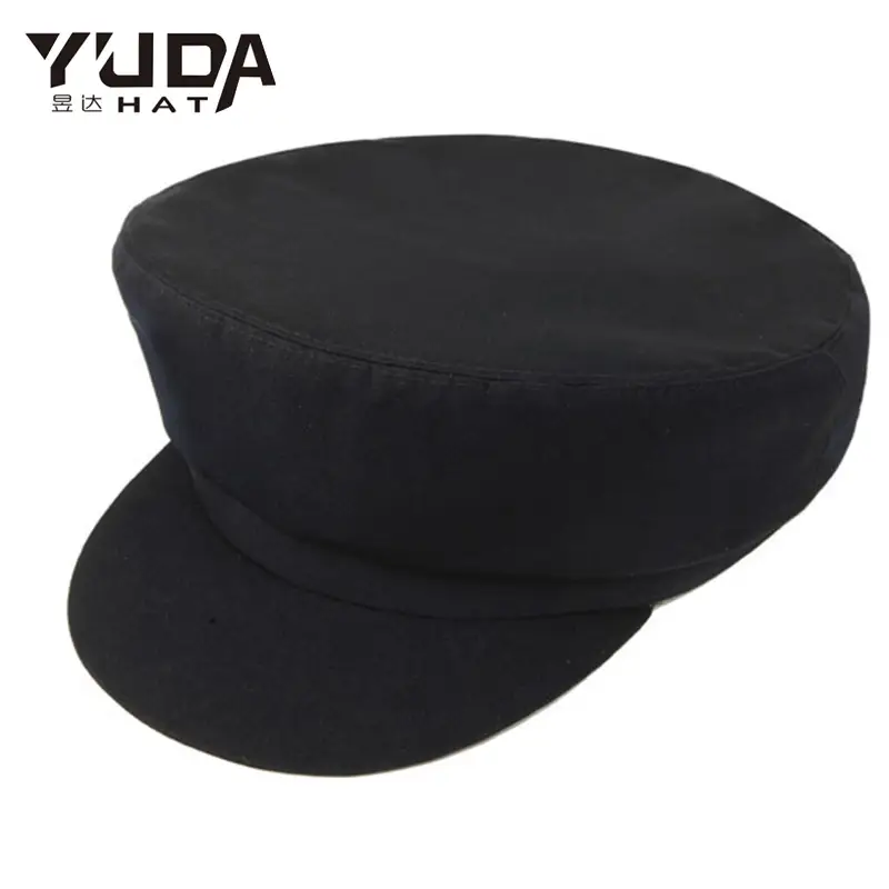 Black Cotton Round Cap Hat for Men Women - Image 2