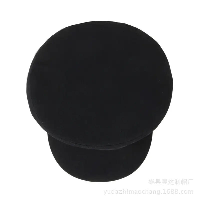 Black Cotton Round Cap Hat for Men Women - Image 3